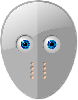 Futuristic Robot Face Mask PNG with transparent background