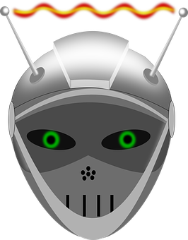 Futuristic Robot Head Illustration