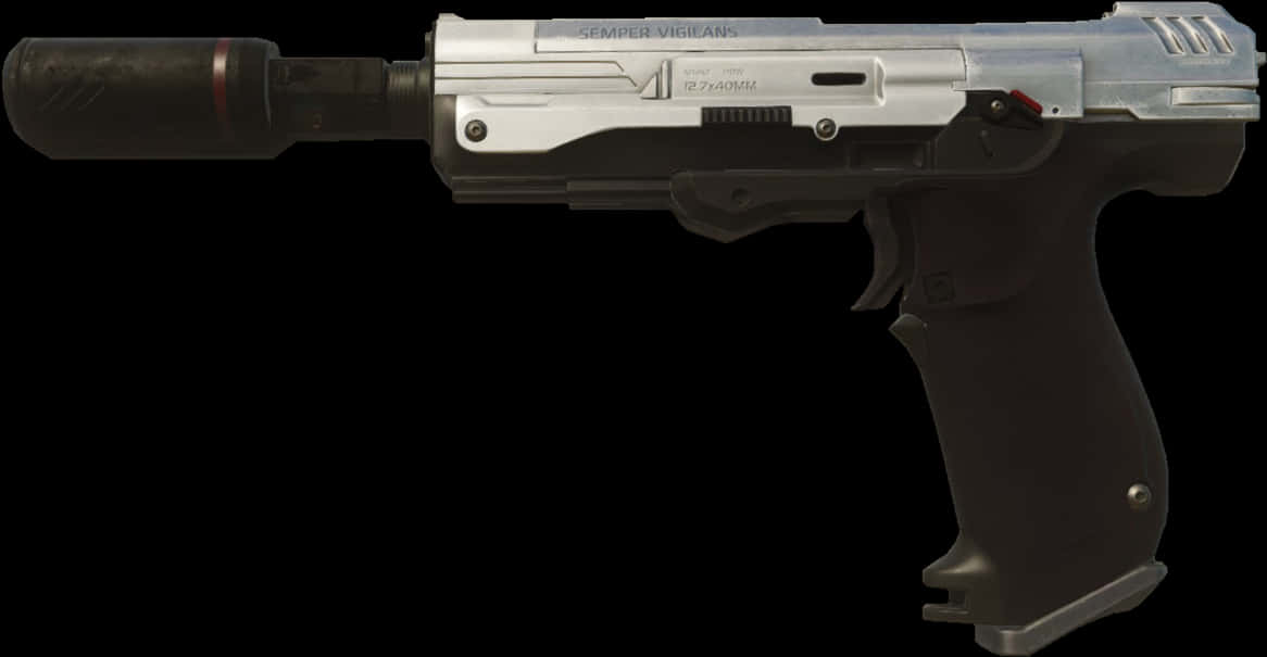 Futuristic Semmerling Pistol PNG with transparent background