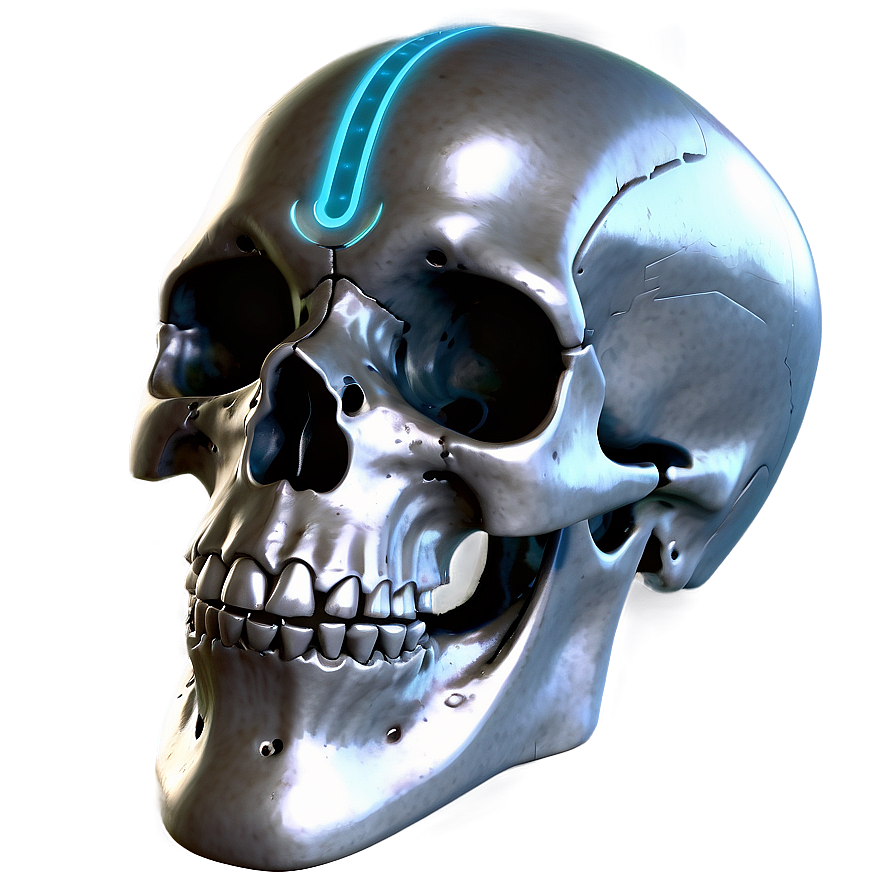 Futuristic Skull Render Png B