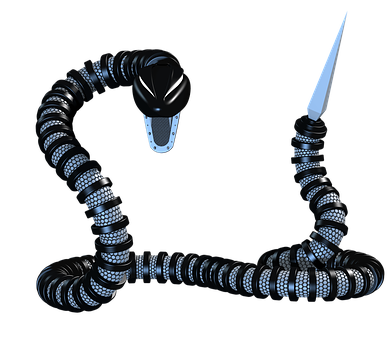 Futuristic_ Snake_ Robot_ Artwork PNG with transparent background