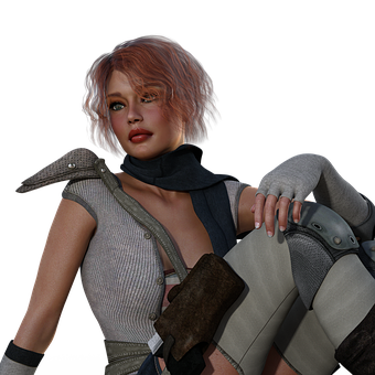 Futuristic Warrior Portrait PNG with transparent background