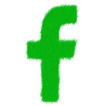 Fuzzy Green Facebook Logo PNG with transparent background