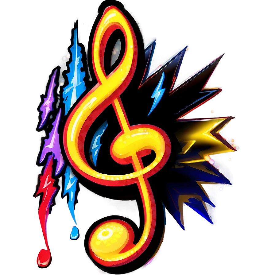 G Clef With Lightning Effects Png Pmu