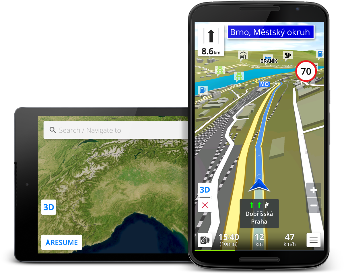 G P S Navigation Devices Displaying Mapand Route PNG with transparent background