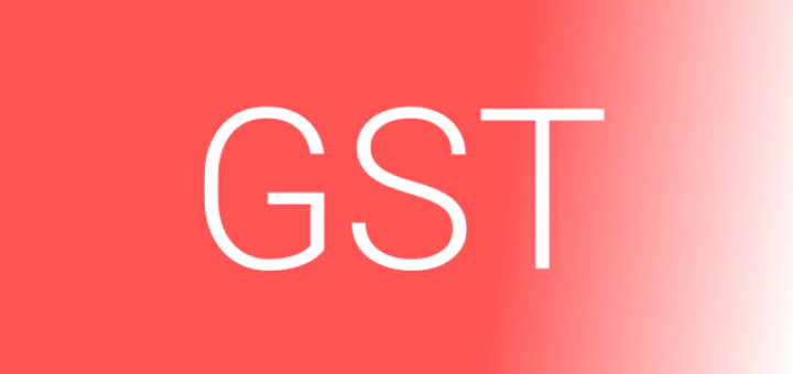 G S T Logo Simple Red Background