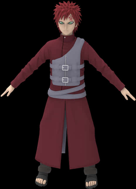 Gaara Naruto3 D Model Standing