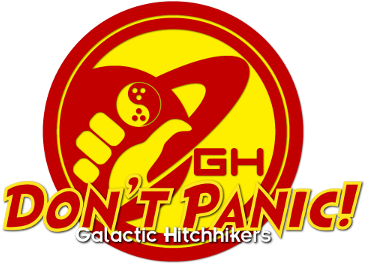 Galactic Hitchhikers Dont Panic Logo