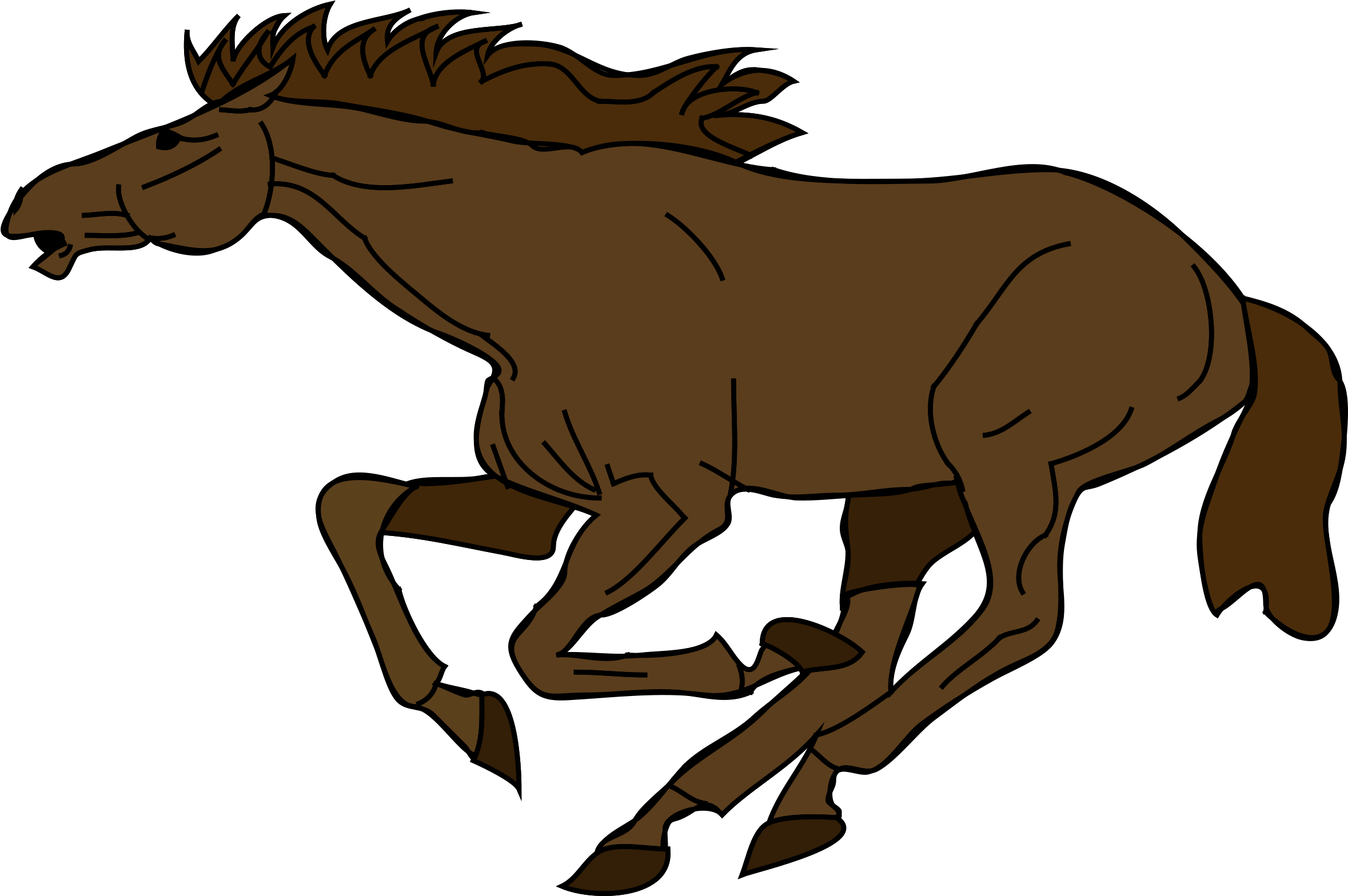 Galloping Brown Horse Cartoon