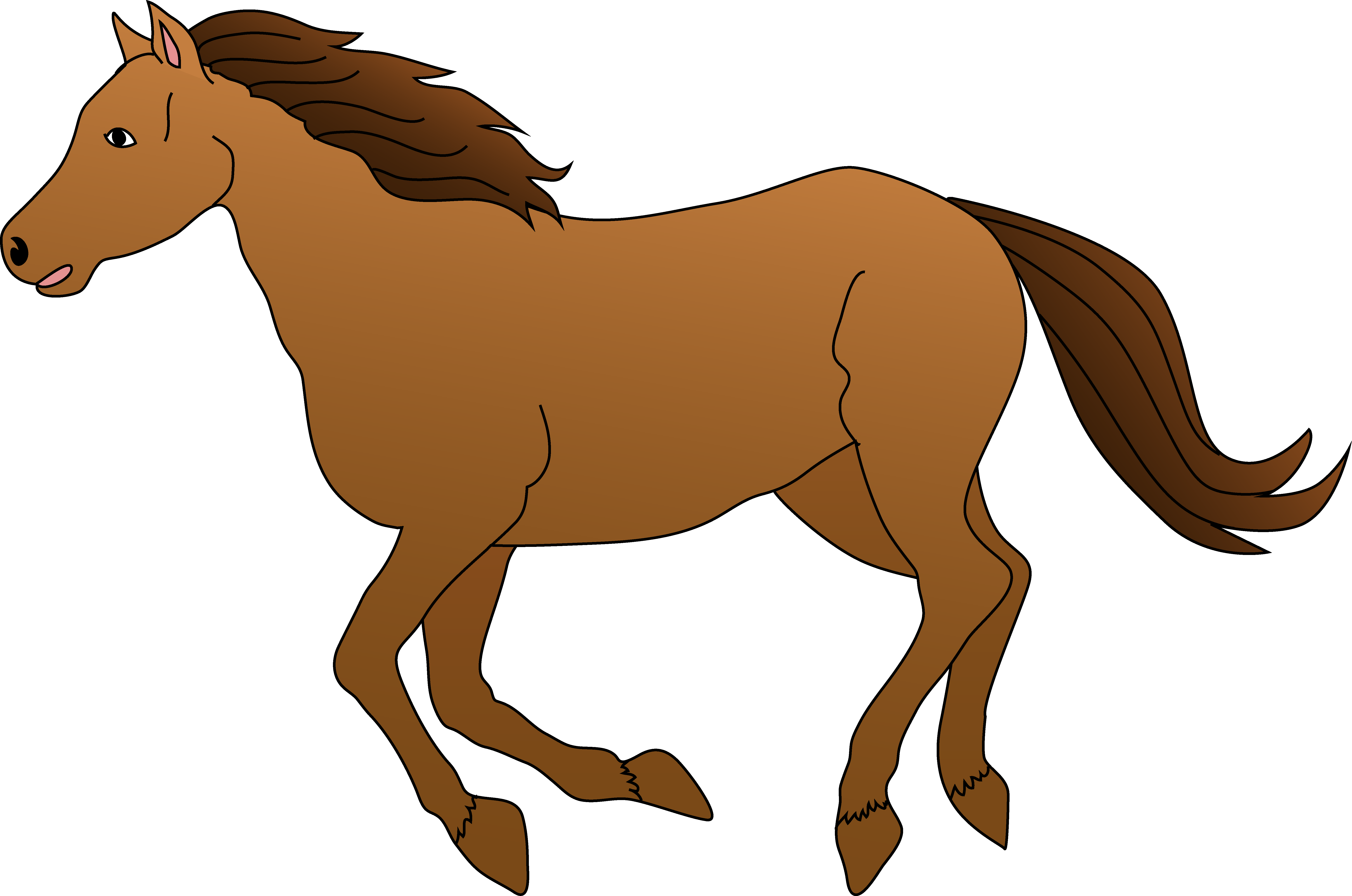 Galloping Brown Horse Cartoon