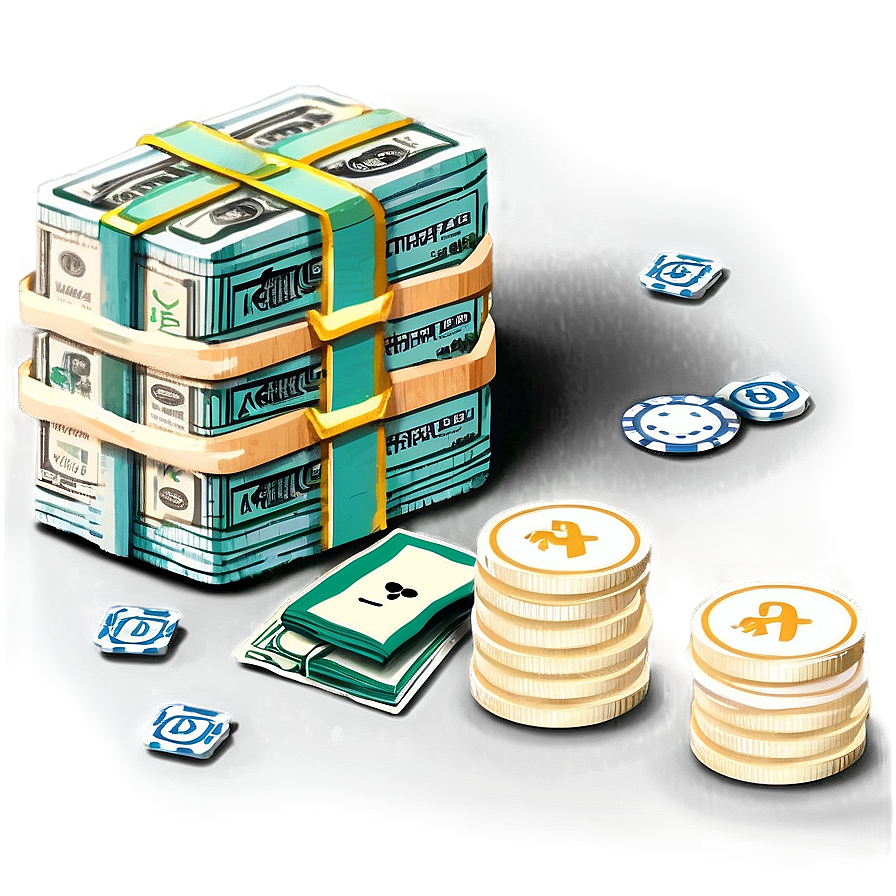 Gambling Moneyand Chips Illustration