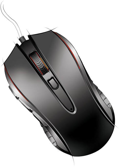 Gaming Mouse Red Accents PNG with transparent background