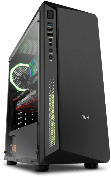 Gaming P C Tower With Transparent Side Panel