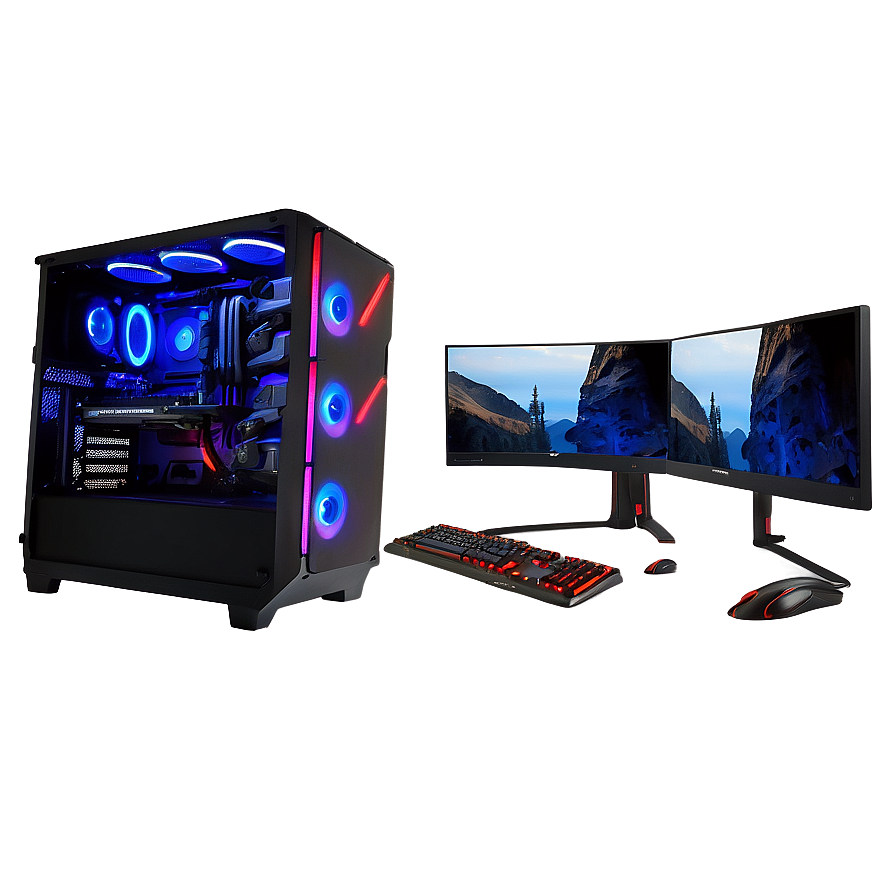 Gaming PC Setup PNG 05062024 PNG with transparent background