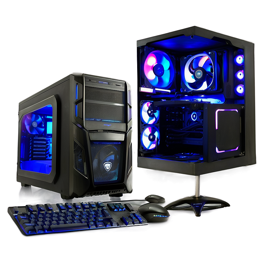 Gaming PC Setup PNG qis PNG with transparent background