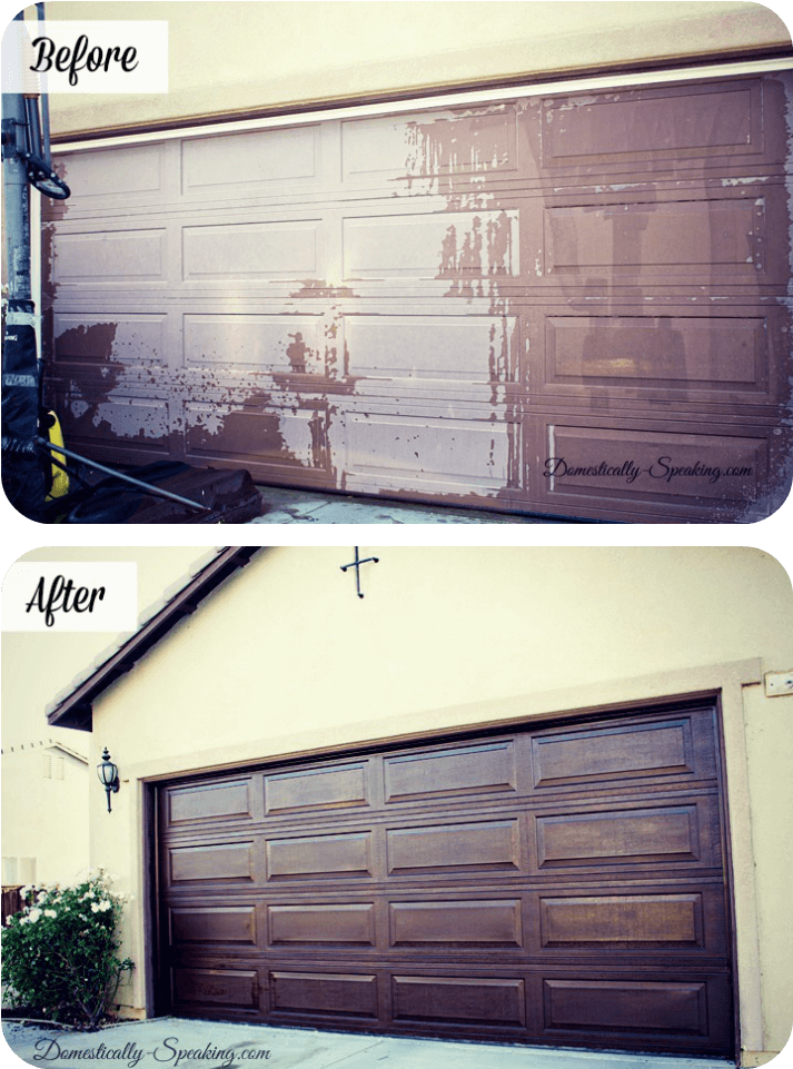 Garage Door Renovation Before After PNG with transparent background