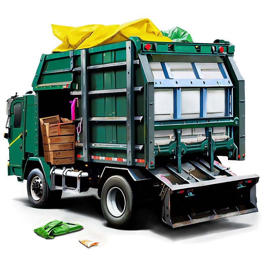 Garbage Truck Loading Trash Png Vaa7