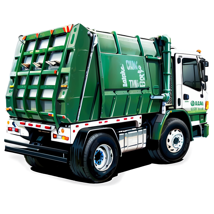 Garbage Truck Vector Art Png 06202024