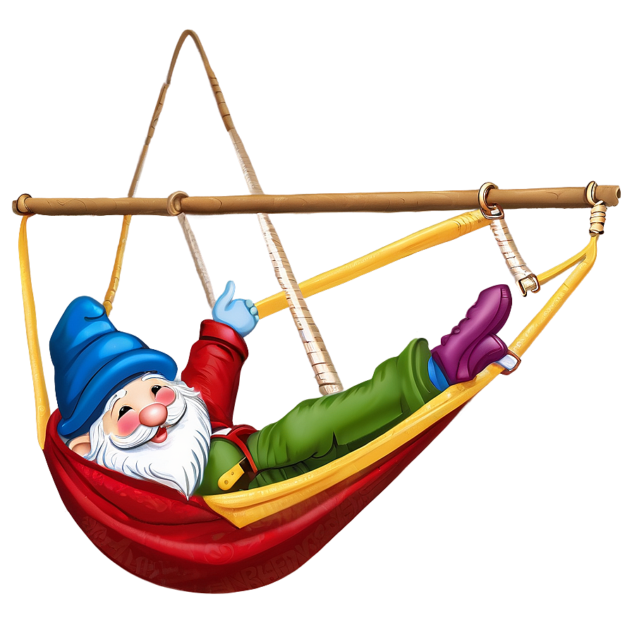 Garden Gnome In Hammock Png 06132024