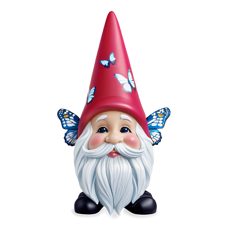 Garden Gnome With Butterfly Png 4