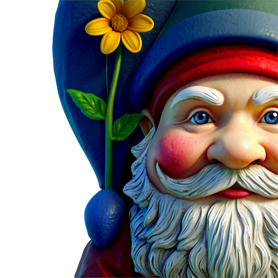 Garden Gnome With Flowers Png Pdf61