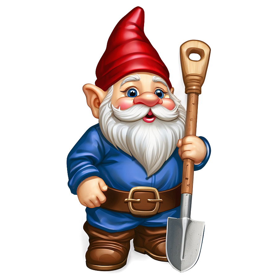 Garden Gnome With Shovel Png Qew