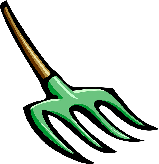Garden Pitchfork Illustration PNG with transparent background