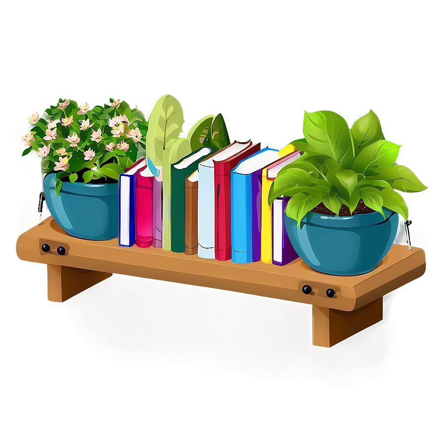 Gardening Books Shelf Png 2