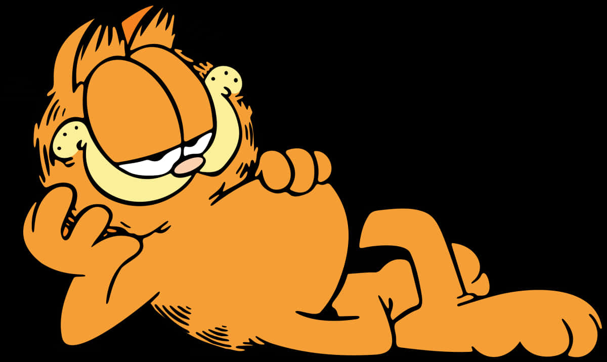 Garfield_ Relaxing_ Vector_ Illustration PNG with transparent background
