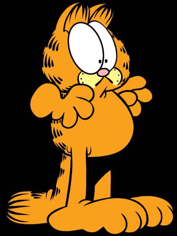 Garfield Standing Cartoon Character PNG with transparent background