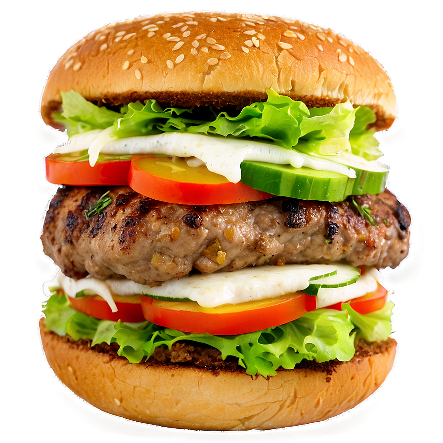 Garlic Herb Lamb Burger Png Nnw55