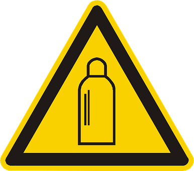 Gas Cylinder Warning Sign PNG with transparent background