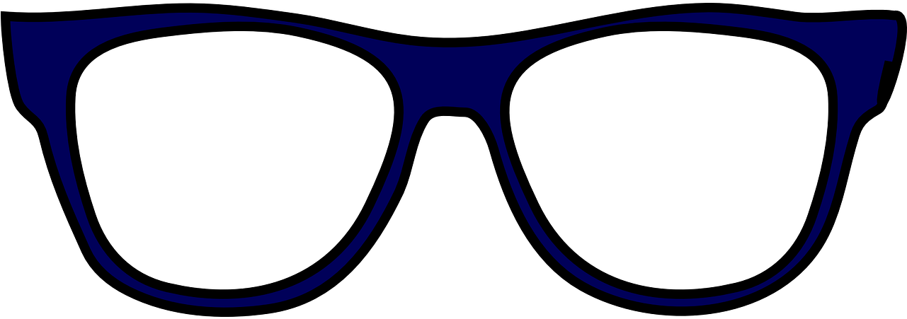 Geeky Blue Eyeglasses Vector