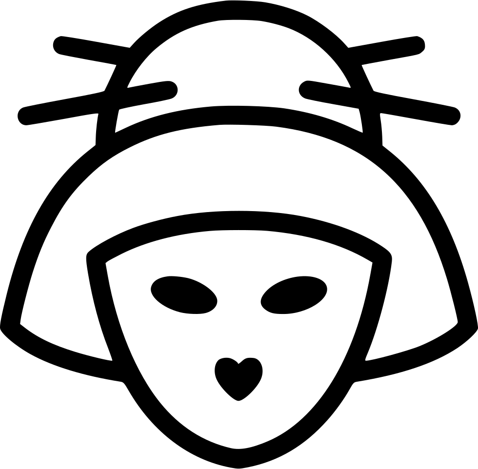 Geisha Icon Outline PNG with transparent background