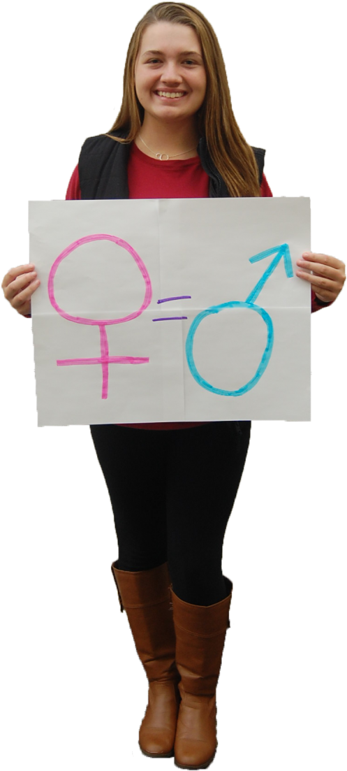 Gender Equality Sign Heldby Woman