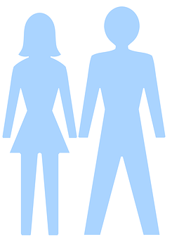 Gender Symbols Blue Silhouettes PNG with transparent background