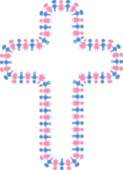 Gender Symbols Cross Graphic PNG with transparent background