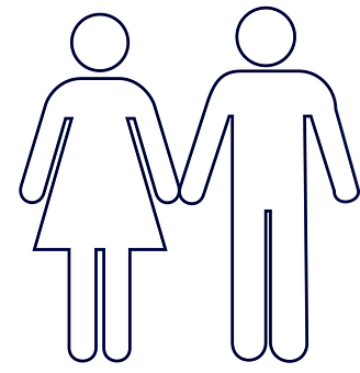 Gender Symbols Holding Hands PNG with transparent background