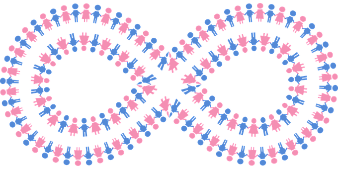 Gender Symbols Infinity Pattern PNG with transparent background