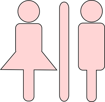 Gender Symbols Restroom Sign