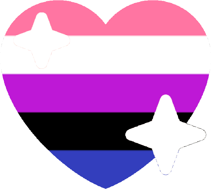 Genderfluid Pride Heartwith Sparkles