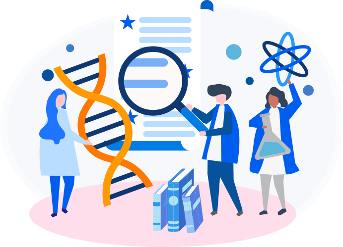 Genetic Research Team Concept PNG with transparent background