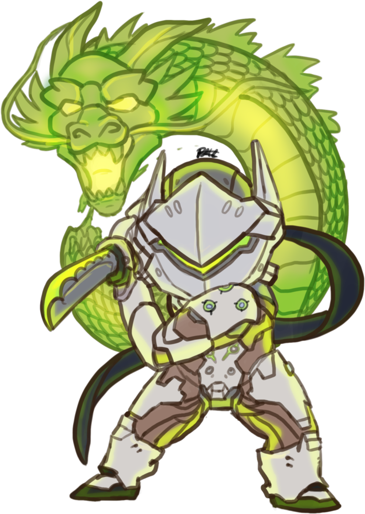 #genji #overwatch #chibi - Overwatch Genji Chibi, HD Png Download PNG with transparent background