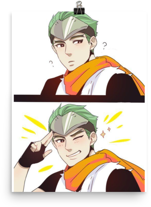 Genji's Cute Smile - Genji Overwatch Fan Art, HD Png Download PNG with transparent background