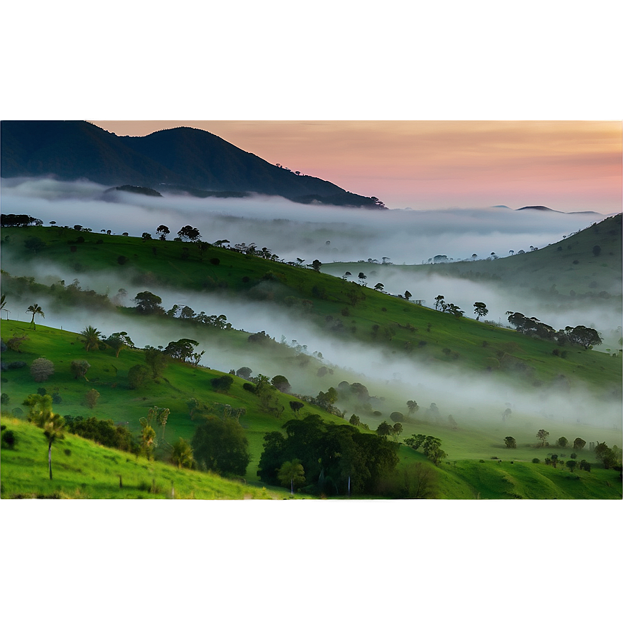 Gentle Fog Over Hills Png Nti