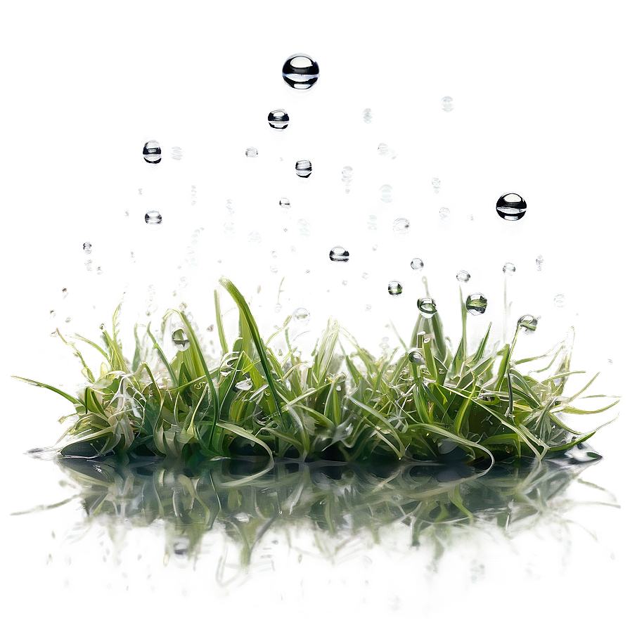 Gentle Water Drops On Grass Png Vai