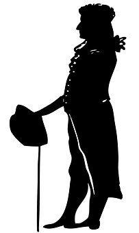 Gentleman Silhouette Profile PNG with transparent background