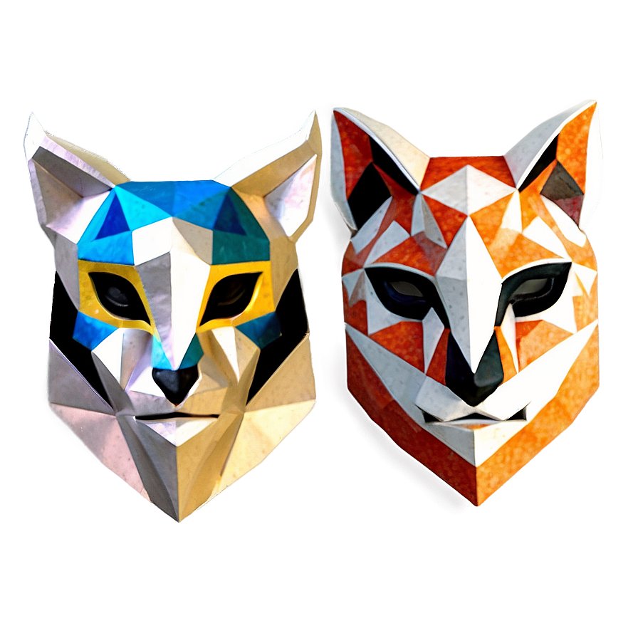 Geometric Animal Masks PNG iru PNG with transparent background