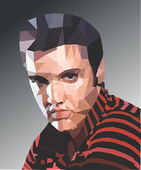 Geometric Elvis Artwork PNG with transparent background