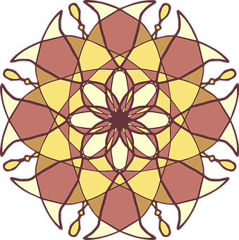 Geometric Floral Mandala Pattern PNG with transparent background
